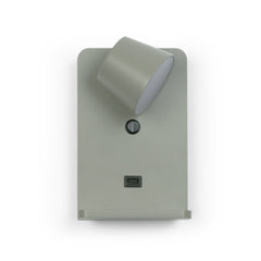 Aplique de pared para lectura con puerto USB "BASKOP W" - 6W - Base carga inalámbrica