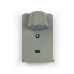 Aplique de pared para lectura con puerto USB "BASKOP W" - 6W - Base carga inalámbrica