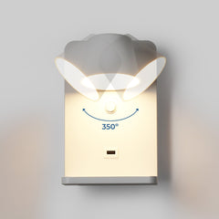 Aplique de pared para lectura con puerto USB "BASKOP W" - 6W - Base carga inalámbrica