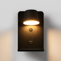 Aplique de pared para lectura con puerto USB "BASKOP W" - 6W - Base carga inalámbrica