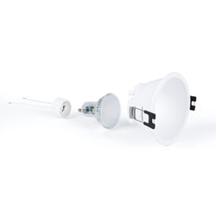 KIT Aro empotrable fijo Ø82mm + Bombilla GU10 6W + Portalámparas