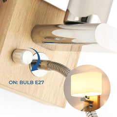 Aplique de pared con foco LED para lectura "Arti" - E27 + 3W