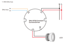 Driver regulable DALI DT6 NFC monocolor 220-240V - Salida 10-42V DC - 100-500mA - 10W