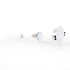 KIT Aro empotrable estanco Ø90mm + Bombilla GU10 6W + Portalámparas