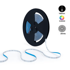 Tira LED 48V DC - RGBWW - 12W/m - 10mm - IP20 - 20 metros - 90ch/m