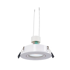 KIT Aro empotrable basculante Ø90mm + Bombilla GU10 6W + Portalámparas