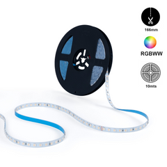 Tira LED 48V DC - RGBWW - 12W/m - 10mm - IP20 - 10 metros - 90ch/m