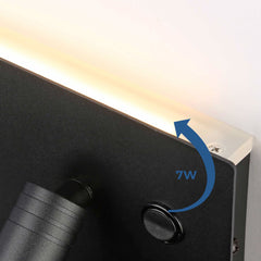 Aplique de pared para lectura con puerto USB "Kerta" - Iluminación doble - 3W+7W