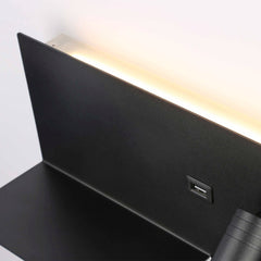 Aplique de pared para lectura con puerto USB "Kerta" - Iluminación doble - 3W+7W