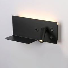 Aplique de pared para lectura con puerto USB "Kerta" - Iluminación doble - 3W+7W