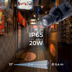 Proyector de logos LED GOBO 20W - Óptica 13° - Exterior - Rotativo