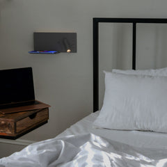 Aplique de pared para lectura con puerto USB "Kerta" - Iluminación doble - 3W+7W