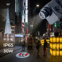 Proyector de logos LED GOBO 30W - Óptica 30° - Exterior - Rotativo