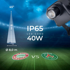 Proyector de logos LED GOBO 40W - Óptica 45° - Exterior - Rotativo
