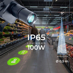 Proyector de logos LED GOBO 100W - Óptica 9° - Exterior - Rotativo