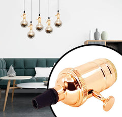 Casquillo E27 Vintage con interruptor Bronce Rosado / Cromado