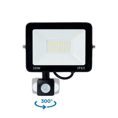 Proyector LED exterior con sensor de movimiento PIR - 30W - IP65 - 6000K
