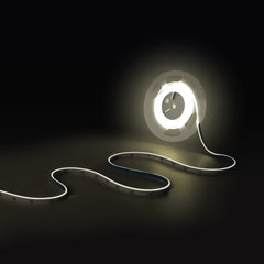 Tira LED COB 24V DC monocolor - Emisión lateral - 9W/m - 8mm - IP20 - Corte c/ 3cm - Rollo de 5 metros