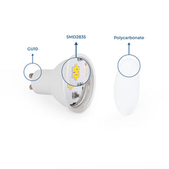 Bombilla LED GU10 - 6W - Regulable - 120º