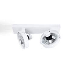 Foco de techo doble orientable "IRIS" + 2 bombillas AR111 GU10