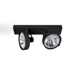 Foco de techo doble orientable "IRIS" + 2 bombillas AR111 GU10