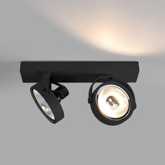 Foco de techo doble orientable "IRIS" + 2 bombillas AR111 GU10