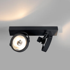 Foco de techo doble orientable "IRIS" + 2 bombillas AR111 GU10