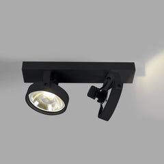 Foco de techo doble orientable "IRIS" + 2 bombillas AR111 GU10
