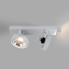 Foco de techo doble orientable "IRIS" + 2 bombillas AR111 GU10