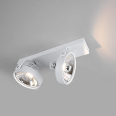 Foco de techo doble orientable "IRIS" + 2 bombillas AR111 GU10