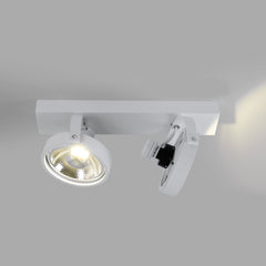 Foco de techo doble orientable "IRIS" + 2 bombillas AR111 GU10