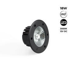Baliza LED exterior suelo 18W - 12V DC - IP67 - Ø15cm -30º - RGB/3000K
