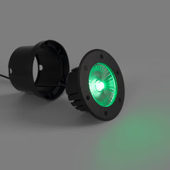 Baliza LED exterior suelo 18W - 12V DC - IP67 - Ø15cm -30º - RGB/3000K