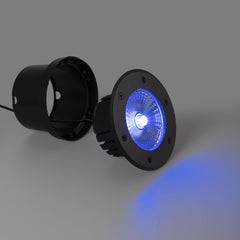 Baliza LED exterior suelo 18W - 12V DC - IP67 - Ø15cm -30º - RGB/3000K