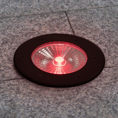 Baliza LED exterior suelo 18W - 12V DC - IP67 - Ø15cm -30º - RGB/3000K