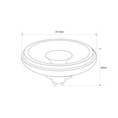 Foco de techo doble orientable "IRIS" + 2 bombillas AR111 GU10