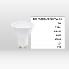 Bombilla LED GU10 - 7W - 120º
