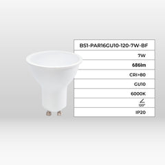 Bombilla LED GU10 - 7W - 120º