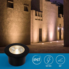 Baliza LED exterior suelo 18W - 12V DC - IP67 - Ø15cm -30º - RGB/3000K