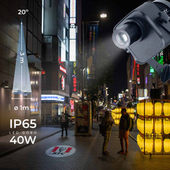 Proyector de logos LED GOBO 40W rotativo exterior - Óptica 20° - IP65