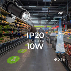 Proyector de logos LED GOBO 15W rotativo interior - Óptica 20° - IP20