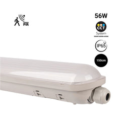 Pantalla estanca LED lineal conectable CCT con sensor de movimiento- 150cm - 56W - IP65