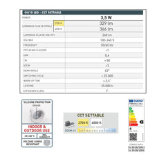 Foco LED con estaca FUMAGALLI MINITOMMY CCT GU10 3,5W