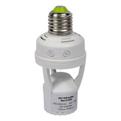 Adaptador para bombilla LED E27 con sensor de movimiento PIR 360º IP20