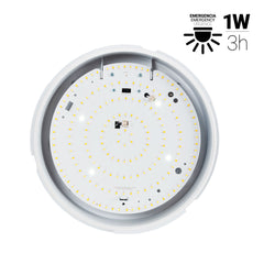 Plafón LED techo estanco / Luz de emergencia - CCT - Potencia ajustable 12W-16W - Ø31cm - IP65
