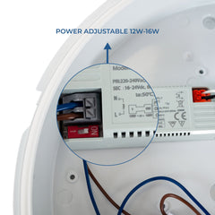 Plafón LED techo estanco / Luz de emergencia - CCT - Potencia ajustable 12W-16W - Ø31cm - IP65