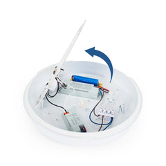 Plafón LED techo estanco / Luz de emergencia - CCT - Potencia ajustable 12W-16W - Ø31cm - IP65