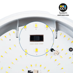 Plafón LED techo estanco / Luz de emergencia - CCT - Potencia ajustable 12W-16W - Ø31cm - IP65