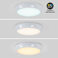 Plafón LED techo estanco / Luz de emergencia - CCT - Potencia ajustable 12W-16W - Ø31cm - IP65