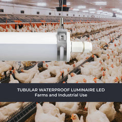Luminaria estanca tubular para uso industrial - 150cm - 50W - 6900lm - IP65 - IK10